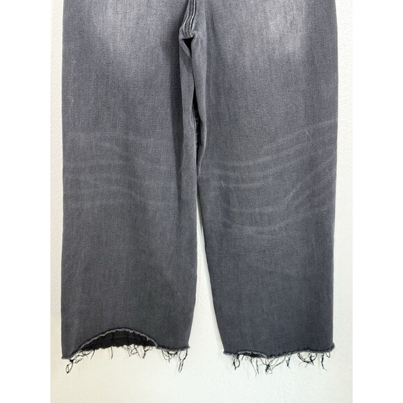 HIDDEN Jeans Wide Leg Barrel Women's Size 30 Black Distressed‎ Denim Cropped EUC - Picture 7 of 12